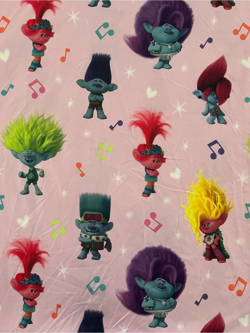 Trolls Pink & Purple Character Twin Sheet & Pillowcase Set